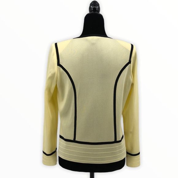 Ming Wang Yellow Contrast Button Knit Blazer - Picture 8 of 15